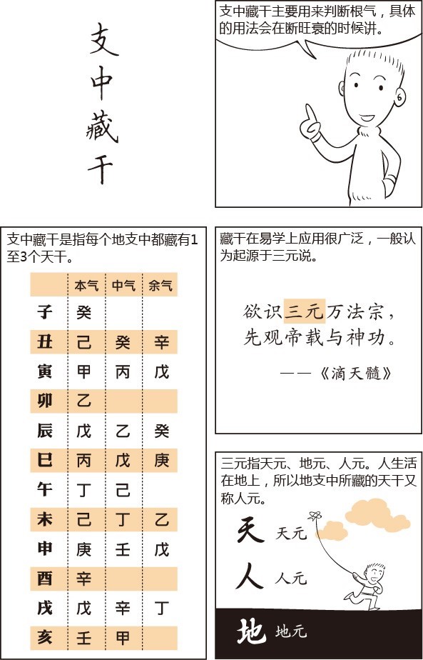 漫画学八字——地支藏干